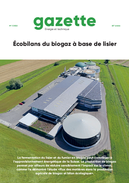 gazette 2021/3 - Écobilans du biogaz à base de lisier