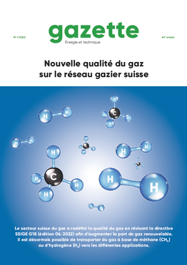 gazette 2023/1 - Nouvelle qualité du gaz sur le réseau gazier suisse