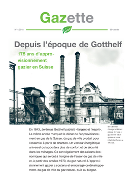 Gazette 2018/1 - Depuis l’époque de Gotthelf